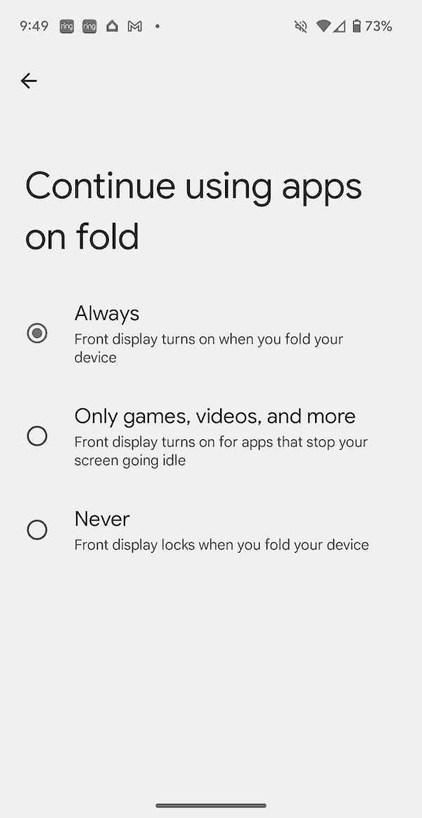 continue using apps on fold screenshot